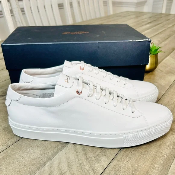 Good Man Brand Edge Men's White Leather Low Italian Sneaker Size 13 - Picture 3 of 7